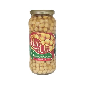 EL PLATO DE ORO Categoría extra Garbanzos cocidos en frasco de 400 g.