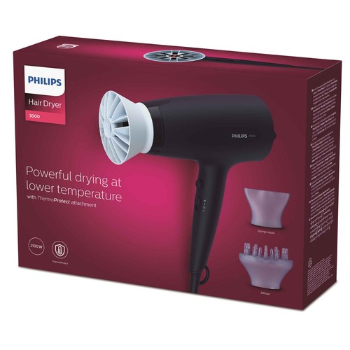 Secador de pelo PHILIPS BHD360/20, 2100W, 6 ajustes de calor y velocidad.