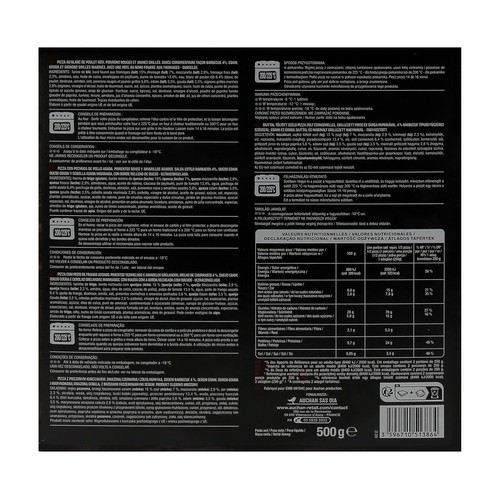 PRODUCTO ALCAMPO Pizza BBQ (pollo, pimientos y cebollas asados) con borde relleno 500 g.