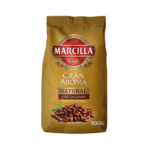Café tueste natural en grano MARCILLA 500 g.