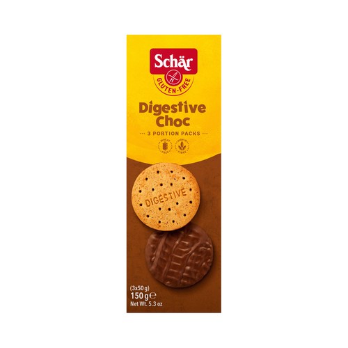 SCHÄR Galletas de chocolate, digestivas y sin gluten 150 g.