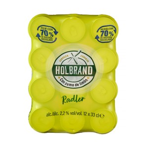 Cerveza radler con zumo de limón 33 cl pack 12 latas.