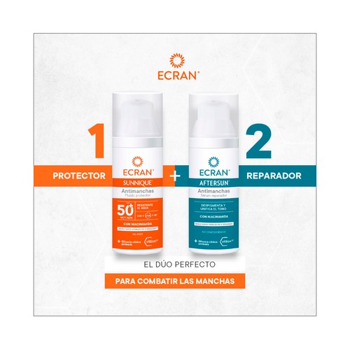 ECRAN Sunnique Protector solar para cara y escote, con FPS 50+ (muy alta) 50 ml.