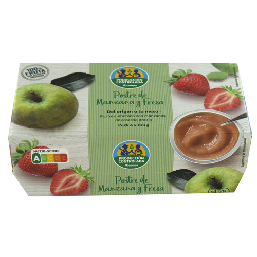ALCAMPO CULTIVAMOS LO BUENO Compota de manzana y fresa  pack 4 uds. x 100 g.
