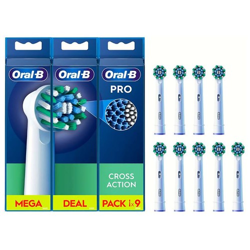 Pack de 9 cabezales de recambio Braun ORAL-B Cross Action.