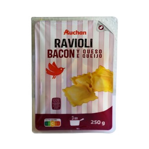 Imagen de AUCHAN Tortellinis frescos al huevo, rellenos de bacon y queso 250 g. Producto Alcampo