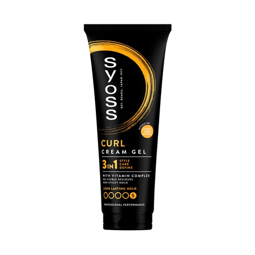 SYOSS Curl Gel rizos (3 en 1) fija, cuida y define 250 ml.