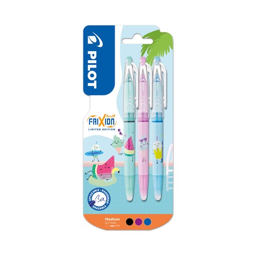 Bolígrafo tinta borrable 3 Pilot Frixion Ball Fancy Pool Party 26. PILOT
