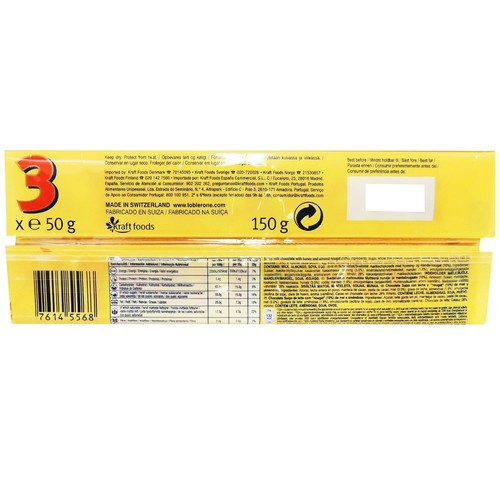 TOBLERONE Chocolatina 3 uds. de 50 g.