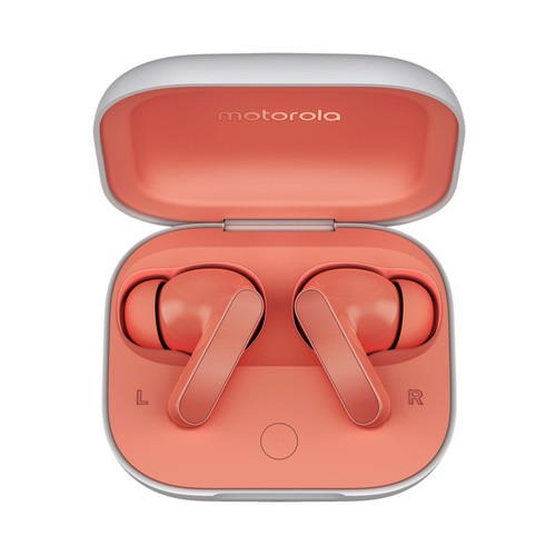 Auriculares Inalámbricos Bluetooth MOTOROLA Moto Buds Pink PG38C05750, estuche cargador, 9h de autonomía.