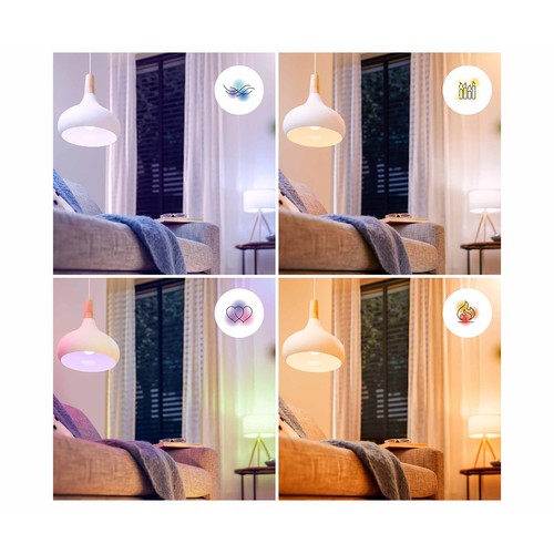 Bombilla Led inteligente E27, WiFi, 4,9W=40W, blanco ajustable + color, 470lm, PHILIPS.