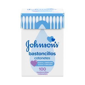 Imagen de JOHNSON´S Baby Bastoncillos para bebé, niños y adultos de papel con extremos de algodón 100% puro 100 uds.