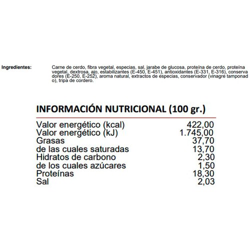 EL CONCHEL Gueña envasada al vacío Especial Barbacoa 300 g.