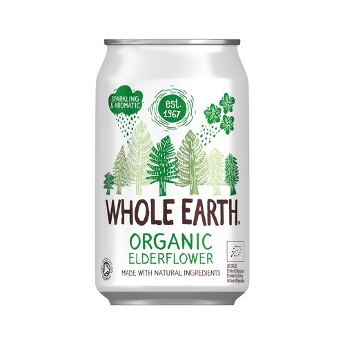 WHOLE EARTH Refresco bio sabor sauco, 330 ml.