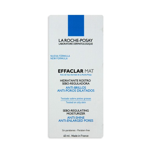 LA ROCHE POSAY Crema hidratante, reduce los poros y el flujo de sebo. LA ROCHE POSAY EFFACLAR MAT 40 ml.