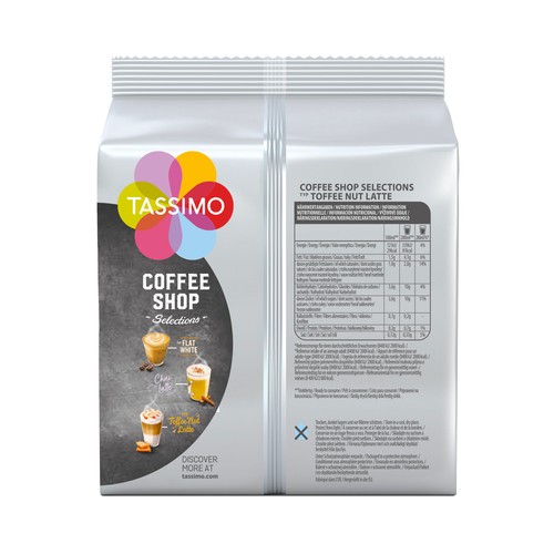 TASSIMO Café en cápsulas espresso toffeenut latte 8 uds.