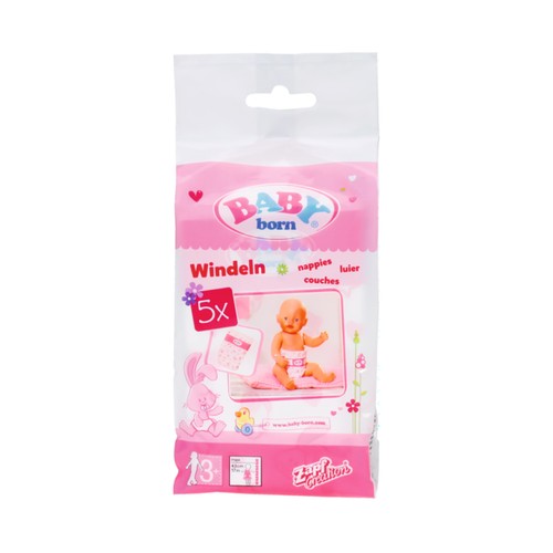 BABY BORN Pañales para muñeco pack 5 +3 Años