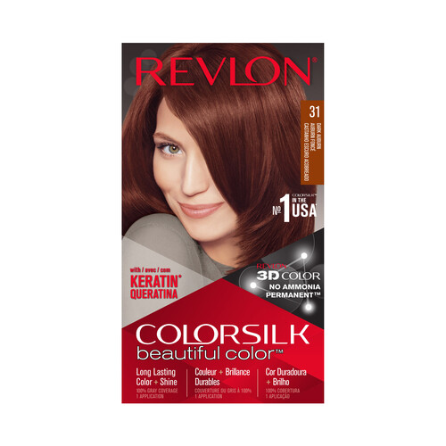 REVLON Tinte de pelo tono 031 Castaño oscuro REVLON Colorsilk.
