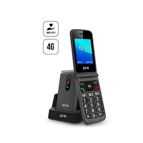 Teléfono senior SPC Stella 3 2339N, color negro, 4G, 2,8" (7,11cm).