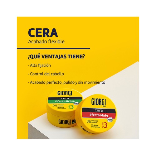 GIORGI Cera fijadora (3) con efecto brillo para definir mechones y crear puntas 75 ml.