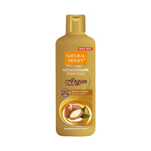 NATURAL HONEY Gel de baño o ducha nutritivo con elixir de argán NATURAL HONEY Sensorial care 600 ml.