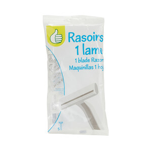 Imagen de PRODUCTO ECONÓMICO ALCAMPO Maquinilla de afeitar desechable con hoja de acero inoxidable, para pieles normales PRODUCTO ECONÓMICO ALCAMPO 5 uds.