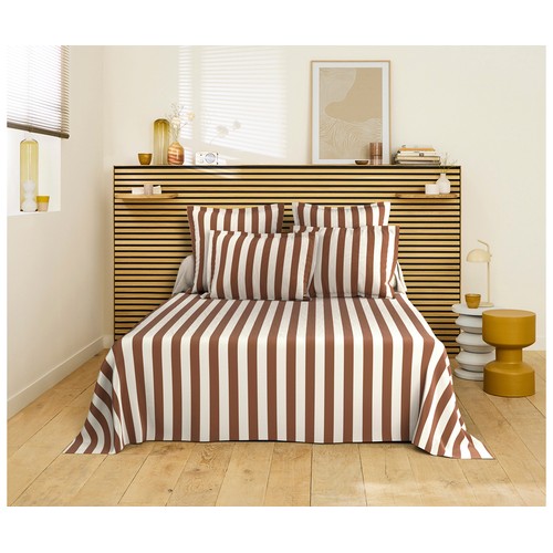 Juego sábanas para cama de 135cm microfibra reciclada, Mochaccino 2, SNC