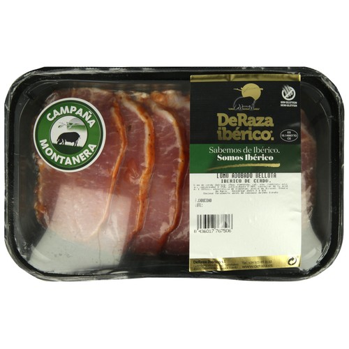 Cinta de lomo adobada de bellota ibérica de cerdo DERAZA 350 g.
