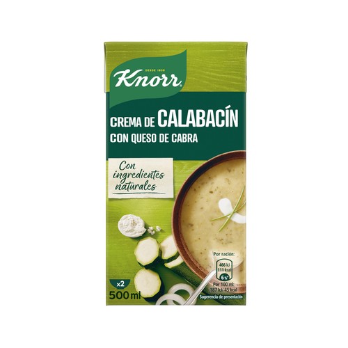 KNORR Crema de calabacín con queso de cabra 500 ml.