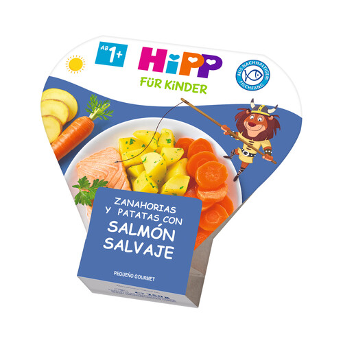 HIPP Bio Zanahorias y patatas con salmón salvaje, a partir de 1 año 250 g.