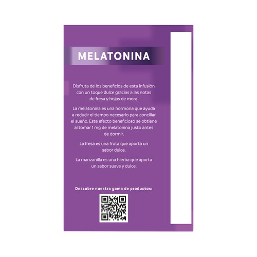 HORNIMANS Bienestar+ Infusión sin teina de manzanilla, melisa, pasiflora, fresa y melatonia 15 uds.