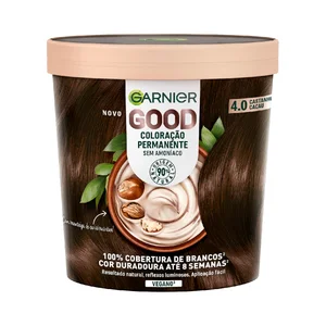 GARNIER Coloracion permanente sin amoniaco, tono 4.0 Castaño cacao GARNIER Good.