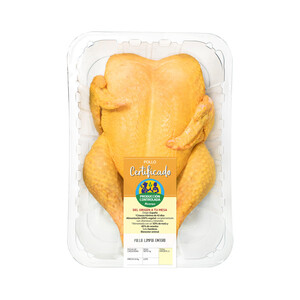 Pollo certificado limpio y entero ALCAMPO PRODUCCIÓN CONTROLADA Bandeja