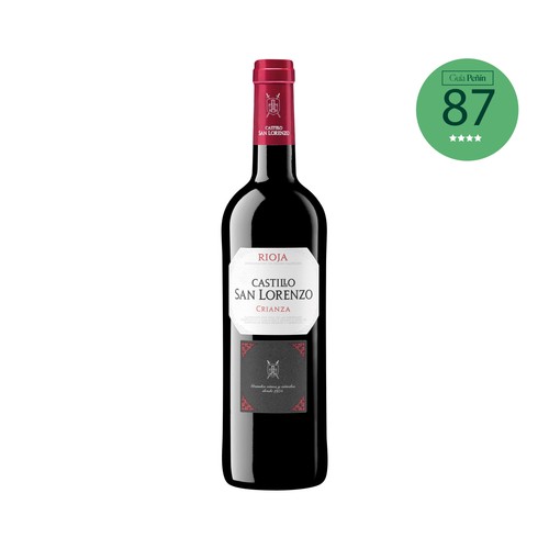 Vino tinto crianza con denominación de origen Rioja CASTILLO SAN LORENZO botella de 75 cl.
