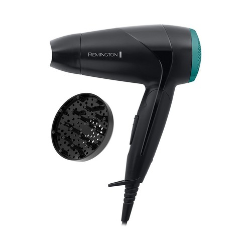 Secador de viaje REMINGTON D 1500, potencia 2000W, 2 temperaturas, 2 velocidades, mango plegable.