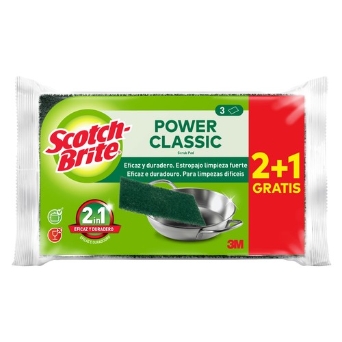 SCOTCH-BRITE Classic Estropajo de fibra verde 2 uds.