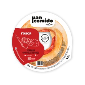 Imagen de DEORO Rosca de pan rellena de paleta curada, queso fundido, fiambre de bacon y salsa de tomate DEORO 480 g.
