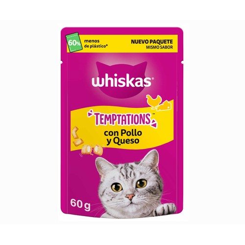 WHISKAS Snacks temptations pollo 60 gr.