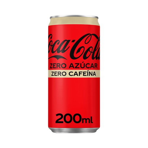 COCA COLA Zero azúcar zero cafeína Refresco de cola mini lata 20 cl.