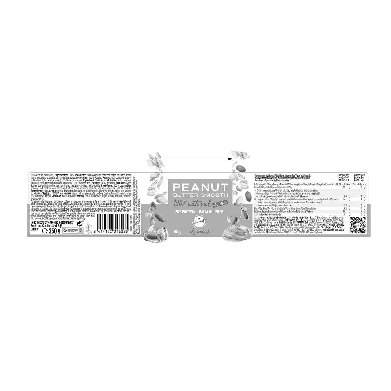 Mantequilla de cacahuete con proteína 350 g.
