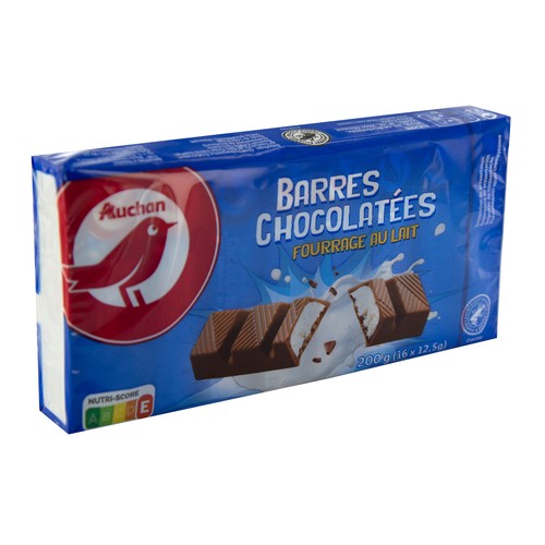 Barritas de chocolate con leche PRODUCTO ALCAMPO 12 uds. x 12 ,5 g