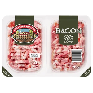 CASA TARRADELLAS Bacon ahumado natural cortado en cómodas y practicas cintas 2 x 100 g.
