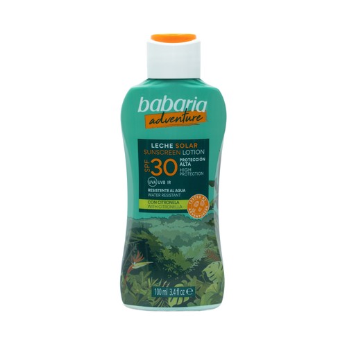 BABARIA Adventure Protector (leche) solar con citronela y FPS 30 (alto) 100 ml.