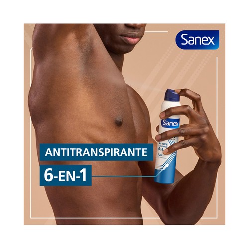 SANEX Men active control Desodorante en spray para hombre anti transpirante hasta 72 horas 200 ml.