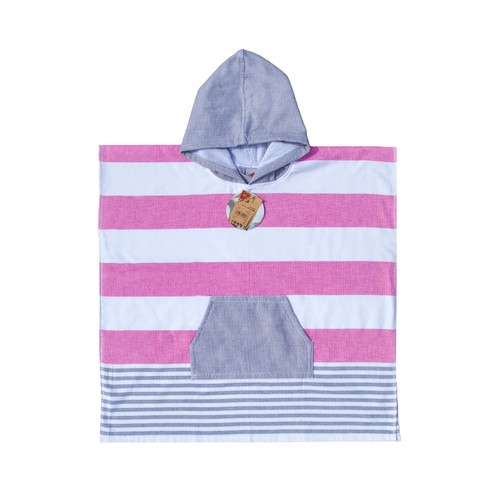 Poncho Surf infantil 75x150cm 320grs, rizo 100% algodón, kadete. QUIVIR