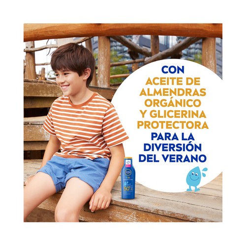 NIVEA Sun kids Leche solar protectora, especial para niños con factor de protección 50+ (muy alto) 200 ml.