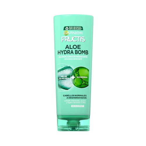 FRUCTIS Acondicionador hidratante para cabellos nomales a deshidratados FRUCITIS Aloe hydra bomb de Garnier 300 ml.