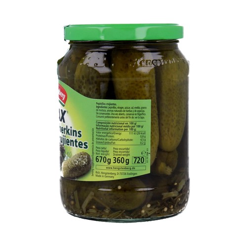 HENGSTENBERG Pepinillos grandes a las finas hierbas frasco de 360 g.