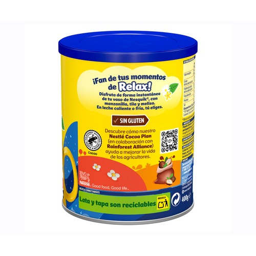 NESQUIK de NESTLÉ Cacao soluble con tila, melisa y manzanilla buenas noches 400 g.