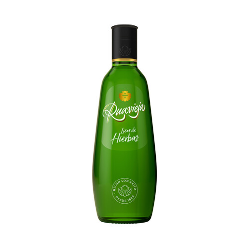 Licor de hierbas con alcohol, elaborado en Galicia RUAVIEJA botella de 1 l.
